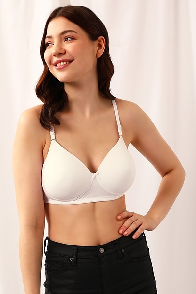 Buy Padded Non-Wired Full Cup Multiway T-shirt Bra in White