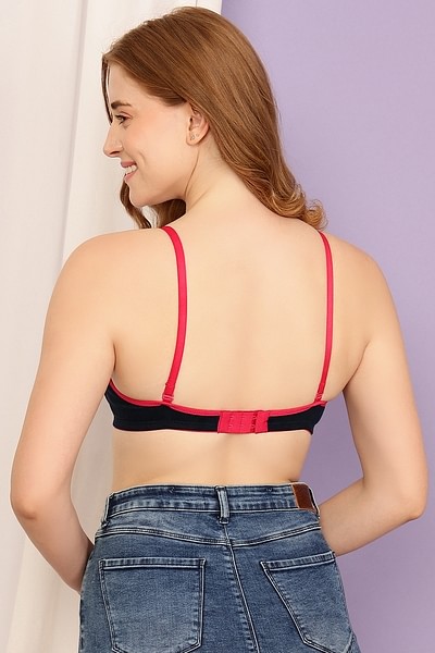 Buy Lightly Padded Non-Wired Full Cup Multiway T-shirt Bra in Navy - Cotton  Rich Online India, Best Prices, COD - Clovia - BR1662P08