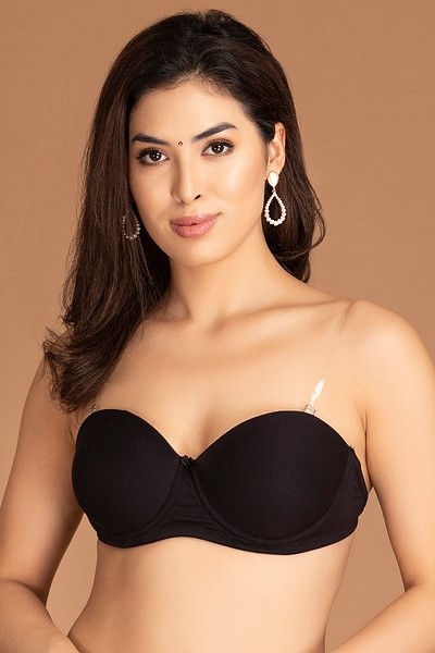 Buy Padded Underwired T-Shirt Strapless Bra with Transparent Back - Cotton  Online India, Best Prices, COD - Clovia - BR1499R13