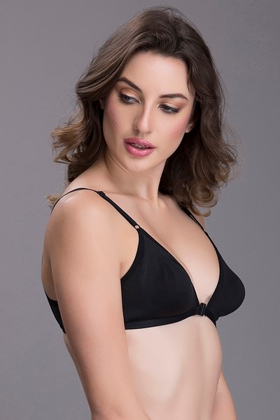 Womens Non-padded Front Open Plunge Neck T-shirt Bra