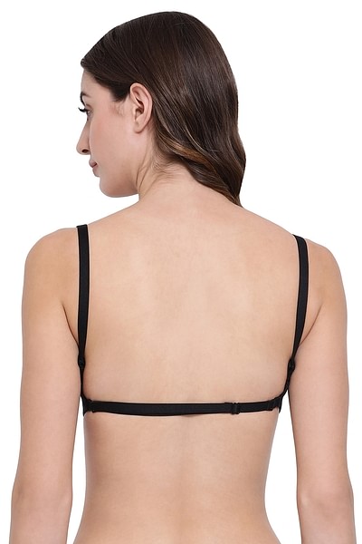 Everyday Non-Wired Backless Bra with Transparent Straps Plain Medium  Coverage Regular Fancy Bra pack ( 1 )
