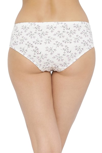 Cotton Mid Waist Printed Hipster Panty with Inner Elastic