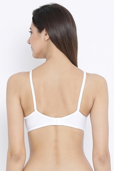 Buy Non-Padded Non-Wired Full Cup Cami Bra in White - Cotton Online India,  Best Prices, COD - Clovia - BR1602R18