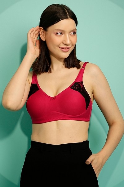 Cotton Non-padded Bra In Hot Pink, Bras :: 4 Bras For 499 Online
