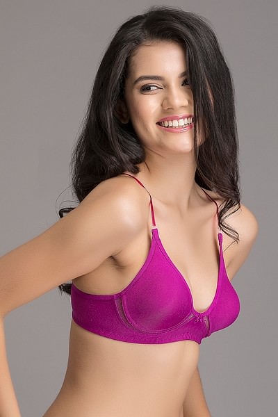 Buy Cotton Rich Non-Padded Non-Wired Multiway T-Shirt Bra In Purple Online  India, Best Prices, COD - Clovia - BR0762P15