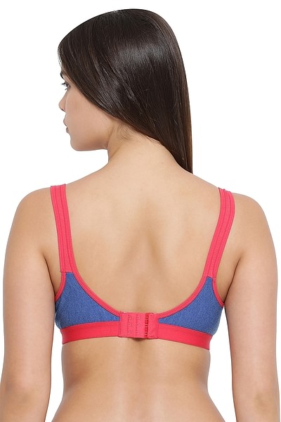 Buy Non-Padded Non-Wired Full Coverage T-Shirt Bra in Navy - Cotton Rich  Online India, Best Prices, COD - Clovia - BR0774A08
