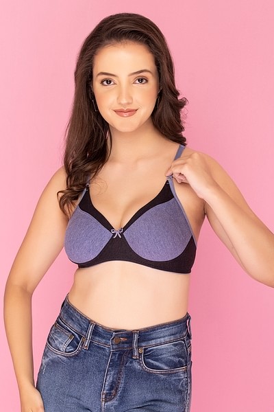 Buy Non-Padded Non-Wired Full Coverage T-Shirt Bra In Purple