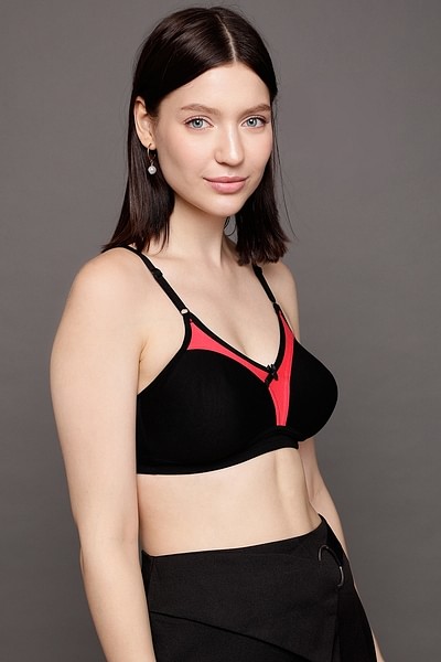 Buy Non-Padded Non-Wired Full Coverage T-Shirt Bra in Black