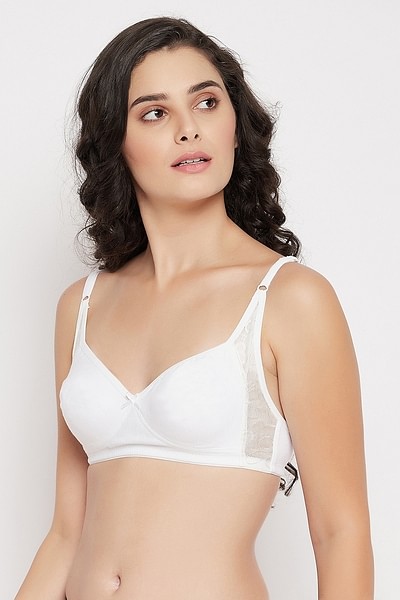 Clovia Women's Cotton Rich Non-Padded Full Support Bra in Beige :  : Clothing, Shoes & Accessories