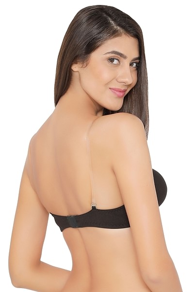 Padded Tube Top Bra (in Black, White or Nude) with Clear Straps