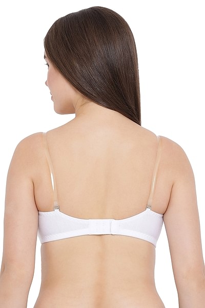 Buy Non-Padded Non-Wired Tube Bra With Detachable Transparent Straps in  White - Cotton Rich Online India, Best Prices, COD - Clovia - BR0377P18