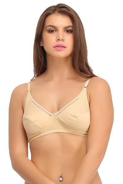 Buy Clovia Women's Non-Padded Non-Wired Full Cup T-Shirt Bra in Beige -  Cotton Rich_BR0184G24_Beige_32A at