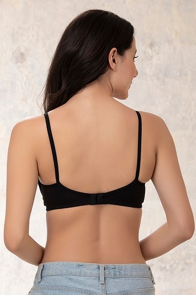 Buy Clovia Cotton Rich Solid Non-Padded Full Cup Wire Free Everyday Bra -  Black online