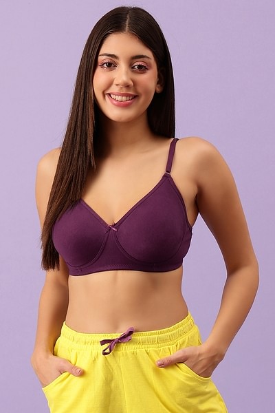 Buy Non-Padded Wirefree Full Coverage T-shirt Bra in Purple