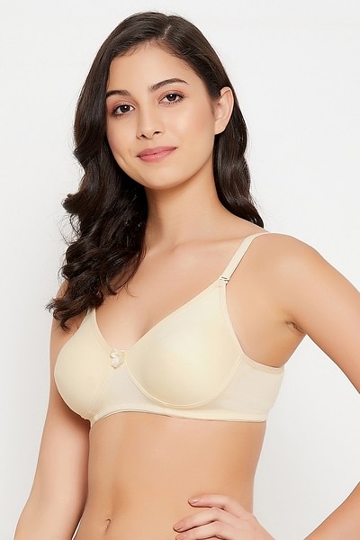 Buy Clovia Cotton Rich Non-Wired Spacer Cup T-Shirt Bra & Mid