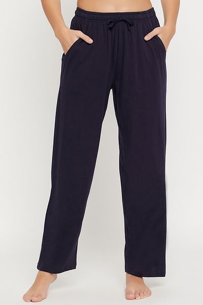 Frenchtrendz | Frenchtrendz Women's Navy Cotton Pant Elastic Closure With  Drawstring