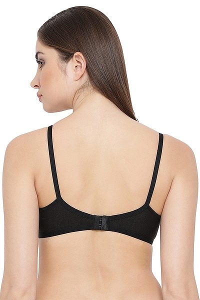 Buy Clovia Women's Cotton Rich T Shirt Bra with Cross-Over Moulded Cups in  Black (BR0242P13_Black_36B) at