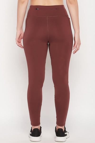 Buy Feather Feel High Rise 3 Pocket Active Tights in Brown Online India, Best  Prices, COD - Clovia - AB0091R06