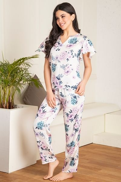 Pijamas Set Soft Cotton Night Suit- Cadeau voor haar Indian Soft Pyjamas / Floral Print Pure Cotton P J Set Indian Cotton Night Wear Kleding Dameskleding Pyjamas & Badjassen Pyjamashorts & Pyjamabroeken 