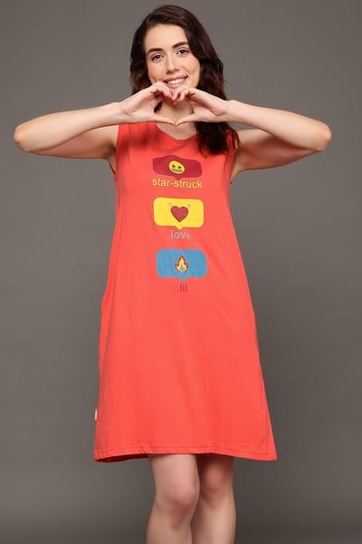 Emoji Pattern Print Dress