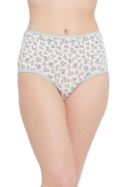 Buy High Waist Floral Print Hipster Panty in White - Cotton Online India,  Best Prices, COD - Clovia - PN2761Y18