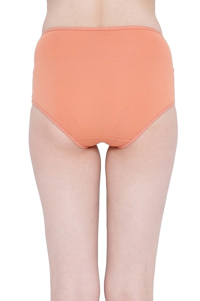 Clovia High Waist Hipster Panty in Orange - Cotton & Lace
