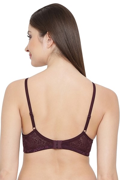 Buy Lace Padded Non-Wired Full Coverage Bra in Purple Online India, Best  Prices, COD - Clovia - BR1479P12