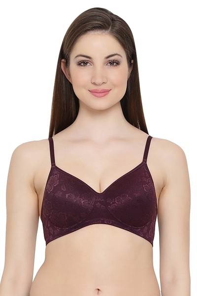 Buy Amante Purple Lace Pattern Full Coverage Bra for Women Online