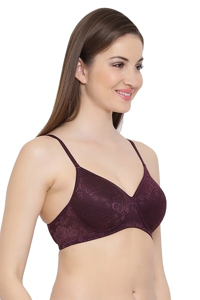 Buy Padded Non-Wired Full Cup Longline Bralette in Dark Purple - Lace  Online India, Best Prices, COD - Clovia - BR1785P15