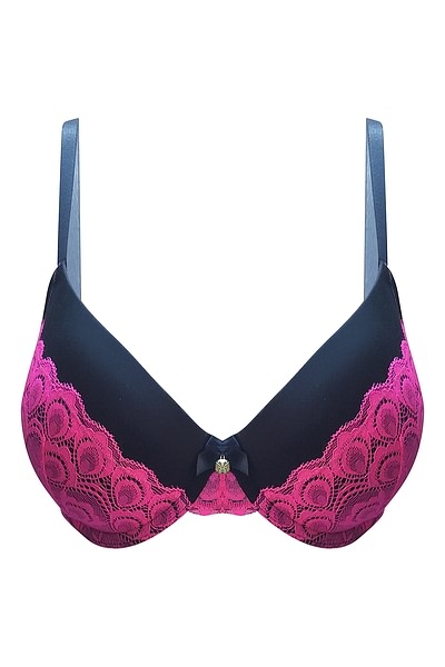 Buy Level 1 Push-Up Underwired Demi Cup Bra in Black - Lace Online India,  Best Prices, COD - Clovia - BR1919P13