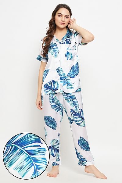 Leaf print pyjamas hot sale