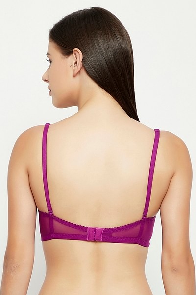 Buy Level 1 Push-up Non-Wired Demi Cup Multiway Bra in Dark Purple Online  India, Best Prices, COD - Clovia - BR2222P15