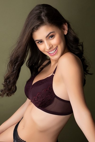 Buy Level 1 Push-up Non-Wired Demi Cup Bra in Mauve - Lace Online India,  Best Prices, COD - Clovia - BR2146P15