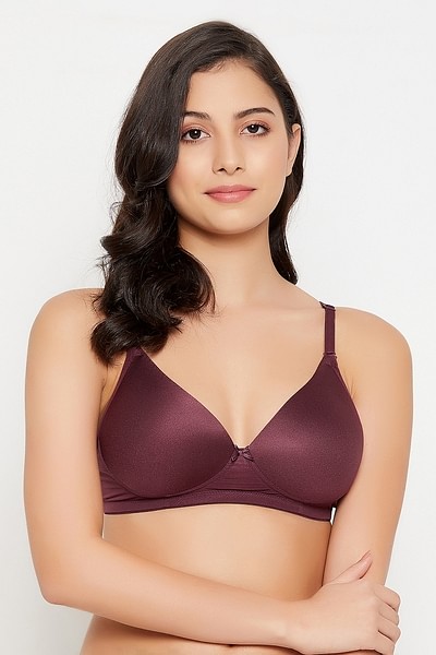 Buy Level 1 Push-Up Non-Wired Demi Cup Multiway T-shirt Bra in Maroon  Online India, Best Prices, COD - Clovia - BR2222A09