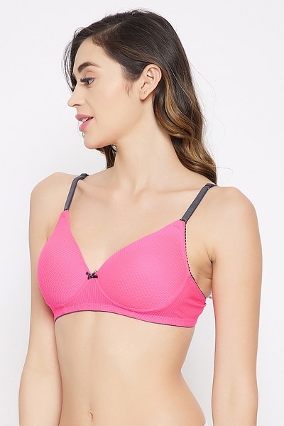 Jockey Dark Pink Cotton Non-Wired Full Coverage T-Shirt Bra