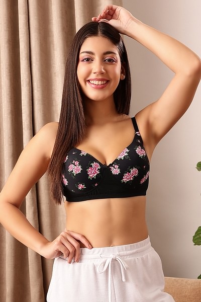 Buy Level 1 Push-Up Padded Non-Wired Demi Cup Floral Print T-shirt Bra in  Baby Pink Online India, Best Prices, COD - Clovia - BR2023H22