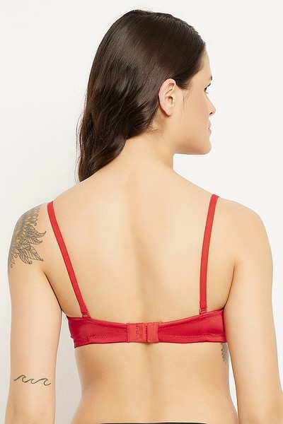 Buy Level 1 Push-Up Underwired Demi Cup Strapless T-shirt Bra in Red in  Balconette Style Online India, Best Prices, COD - Clovia - BR2209P04