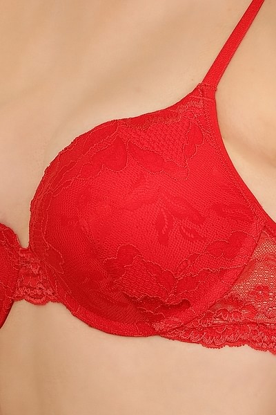 Buy Level 1 Push-Up Padded Underwired Demi Cup Front Open Plunge Bra in Red  Online India, Best Prices, COD - Clovia - BR2368R04
