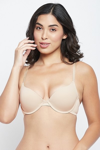 Buy Level 1 Push-up Underwired Demi Cup Balconette Bra in Nude Colour  Online India, Best Prices, COD - Clovia - BR2351R24