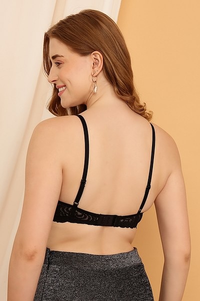 Buy Level 2 Push-Up Underwired Demi Cup Multiway Bra in Black - Lace Online  India, Best Prices, COD - Clovia - BR1992P13