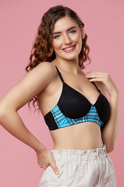 Buy Level 1 Push-Up Non-Wired Demi Cup T-shirt Bra in Black Online India,  Best Prices, COD - Clovia - BR2222Y13