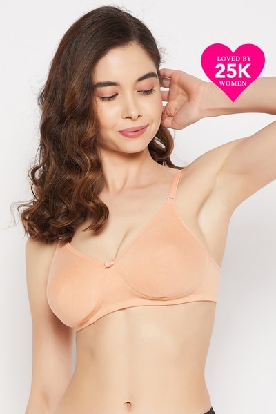 Susa Women's London 8014 Wire Free Minimizer Bra - Soft Peach, Seamless Cups For Comfort & Shape
