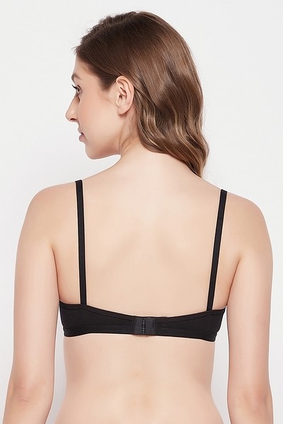 Buy Flair Non-Padded Non-Wired Full Coverage Spacer Cup Longline Bralette  in Black - Cotton Rich Online India, Best Prices, COD - Clovia - BR2406A13