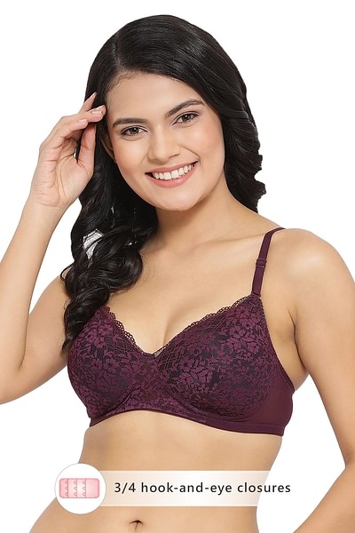 Buy Lightly Padded Non-Wired Full Coverage Multiway Bra in Dark Purple -  Lace Online India, Best Prices, COD - Clovia - BR1879A15