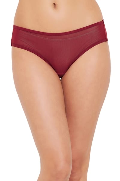 Clovia Low Waist Bikini Panty in Maroon