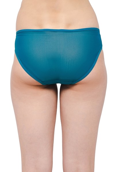 Buy Low Waist Bikini Panty in Teal Blue with Lace Panels Online India, Best  Prices, COD - Clovia - PN3487P36