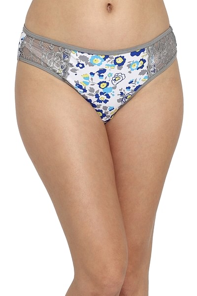 Buy Low Waist Floral Print Bikini Panty with Lace Panels in White Online  India, Best Prices, COD - Clovia - PN2772A01