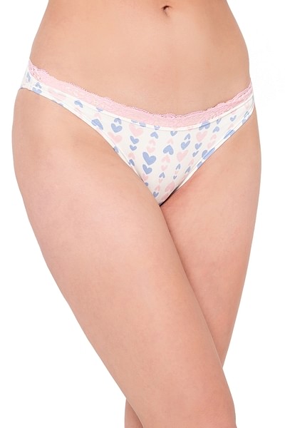 Buy Clovia White Floral Print Cotton Single Bikini Panties Online