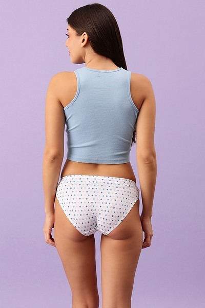 Buy Clovia Women's Cotton Low Waist Outer Elastic Bikini Panty  (PN2568T18_White_XS) at