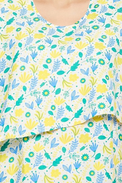 Buy Pretty Florals Top & Pyjama Set in White - Rayon Online India, Best  Prices, COD - Clovia - LS0711P18